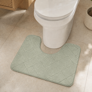 Sage Green U-shape memory foam toilet mat 50x40cm