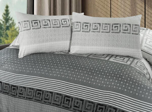 Shadow grey printed bedding set close-up