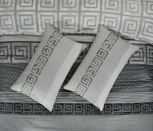 Shadow grey geometric duvet cover and pillowcase detail