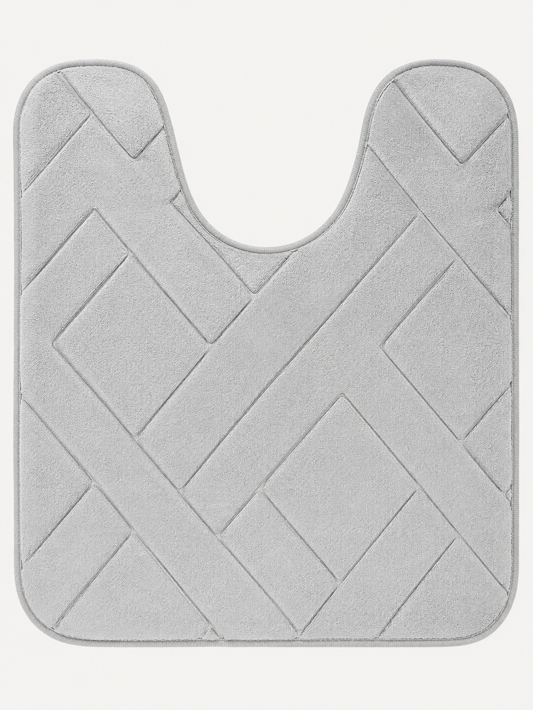 Silver U-shape memory foam toilet mat 50x40cm