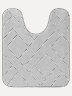 Silver U-shape memory foam toilet mat 50x40cm
