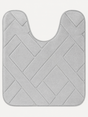 Silver U-shape memory foam toilet mat 50x40cm