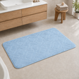 Sky Blue rectangular memory foam bath mat 60x40cm and 50x80cm
