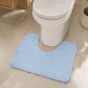 Sky Blue U-shape memory foam toilet mat 50x40cm