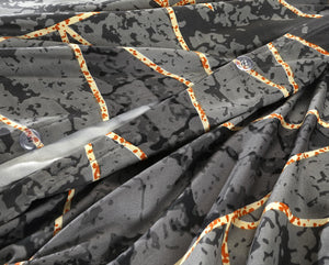 Starlight grey geometric duvet cover button closure detail