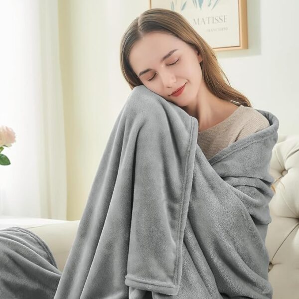 Night Zone Luxury Faux Fur Mink Fleece Throw Over Sofa Bed Soft Warm Blanket - Image 5